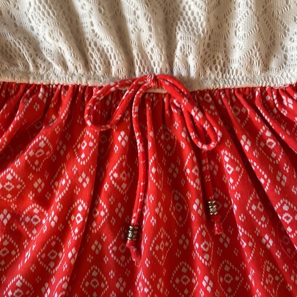 Pink&White Dress Size 10 Lace and Cotton Very soft! Two bows: front & back - Picture 3 of 5